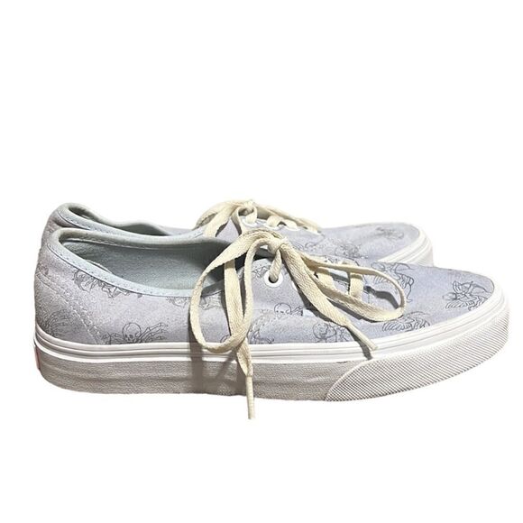VANS Sneakers Woman’s Size 7 Love You To Death Blue Suede Cupids Skeletons Laces - Picture 2 of 10